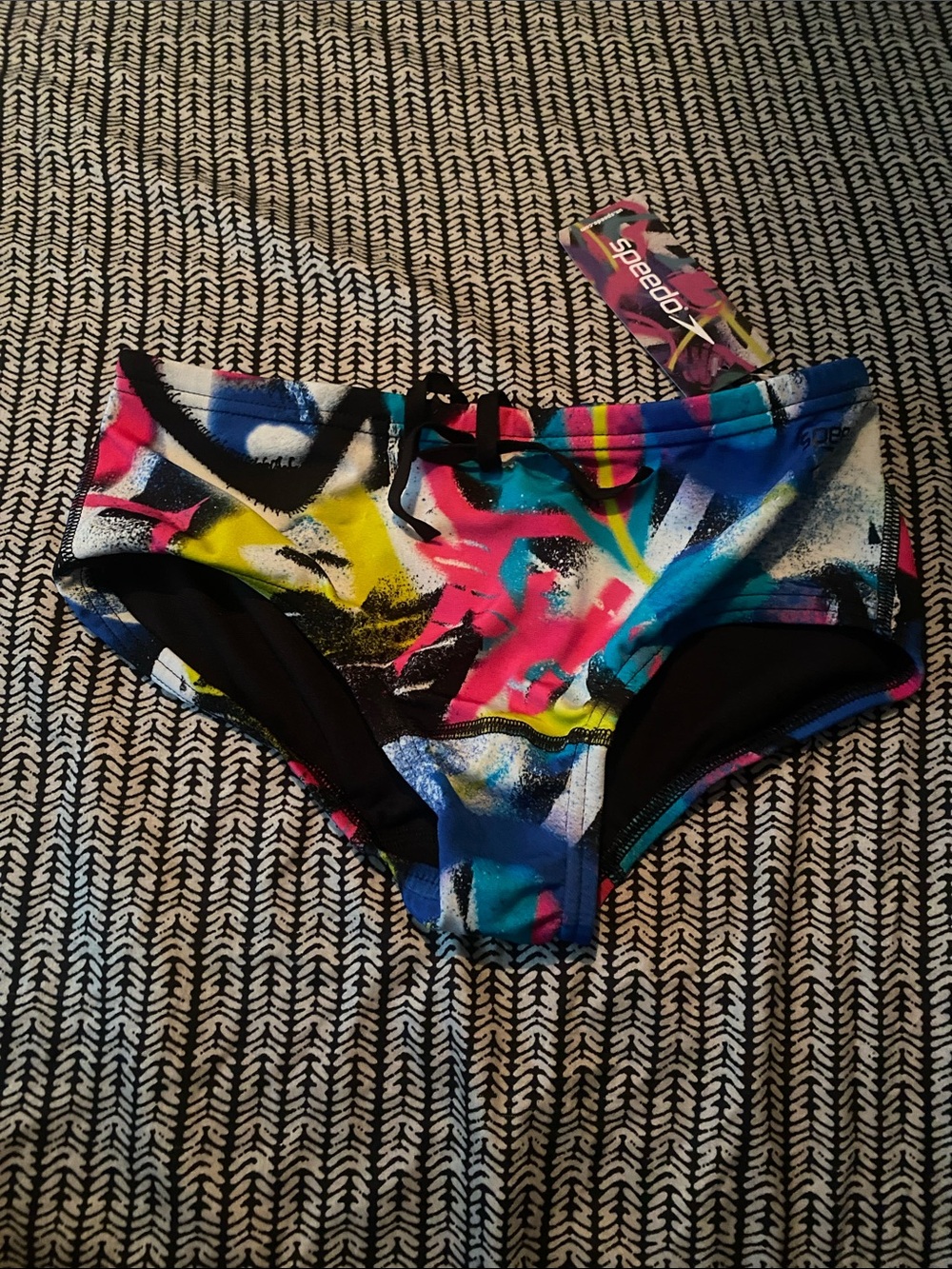 Speedo Multi-Color Graffiti-Print Swim Briefs